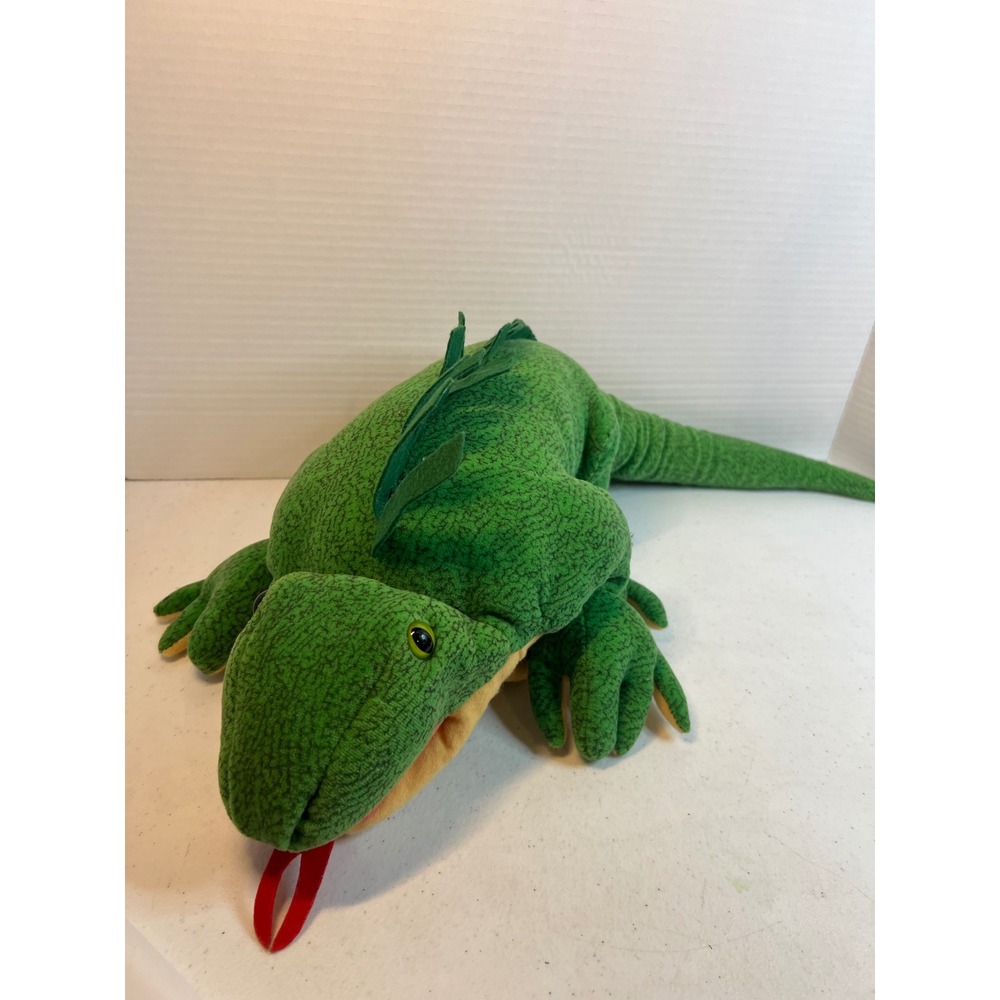 Folkmanis Folktails Green Iguana Lizard Plush Hand‎ Puppet 22 Inch Vintage 2000s